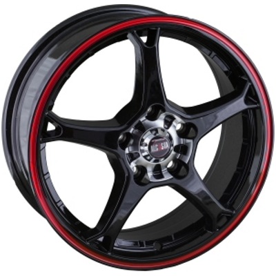 фото диска Alcasta R16 ET52 DIA54,1 PCD:4/100 черный с красной полосой по ободу