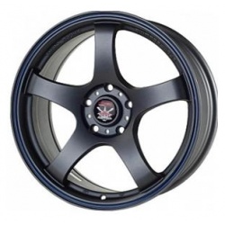 фото диска YAMATO SEGUN R18 ET39 DIA66,6 PCD:5/112 Антрацитовый матовый с синей полосой на ободе