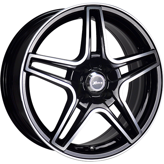 фото диска X-RACE R16 ET50 DIA60,1 PCD:4/100 Чёрный глянцевый с полированной лицевой частью