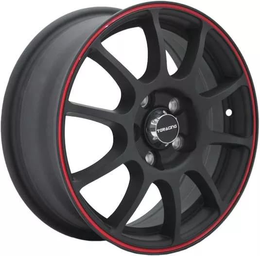 фото диска RACING R14 ET38 DIA58,5 PCD:4/98 черный с красной окантовкой