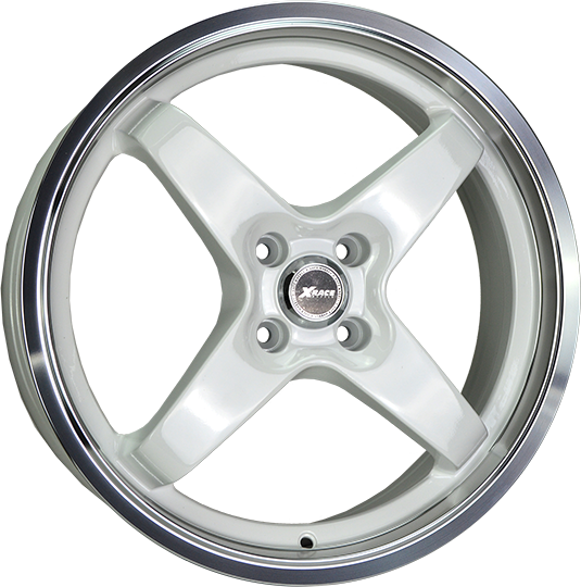 фото диска X-RACE R16 ET35 DIA58,6 PCD:4/98 белый полированный с полированным ободом